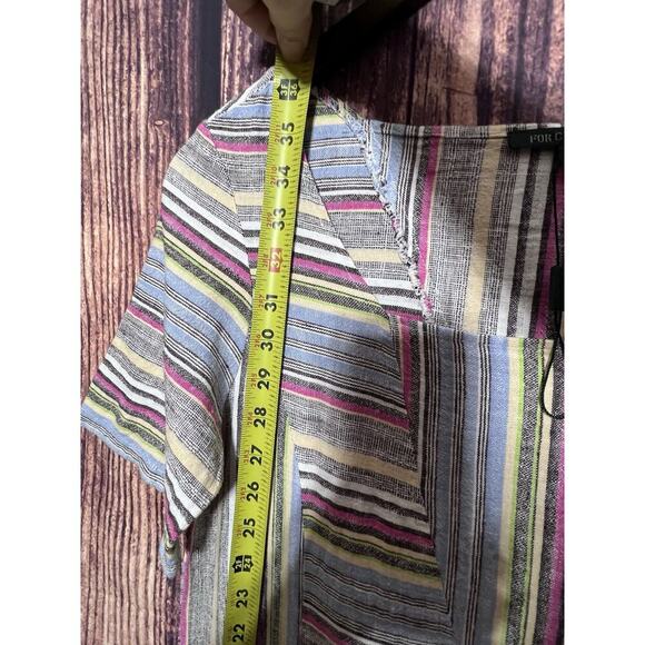 For Cynthia Dress Women Shift Linen Blend Pockets Striped Short Sleeve Size S - Picture 7 of 9